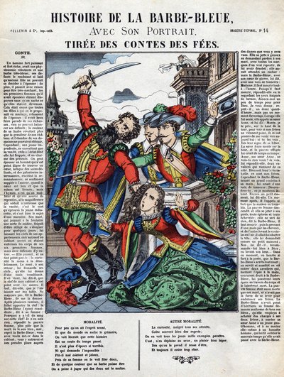 Historia de Barba Azul, imagen de Epinal del siglo XIX de French School