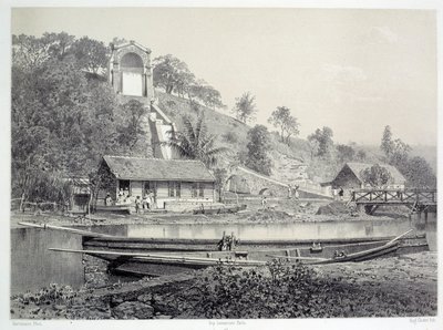 Historia de las colonias francesas: vista del castillo de agua o canal Gueydon en Fort de France en Martinica de French School