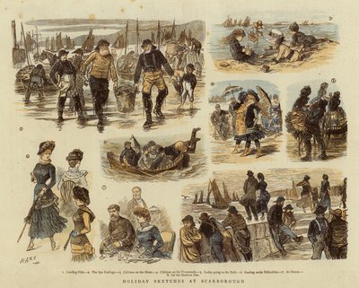 Holiday Sketches at Scarborough (litografía en color) de French School