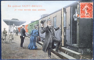 Postal de vacaciones de Saint-Brieuc, c.1910 de French School