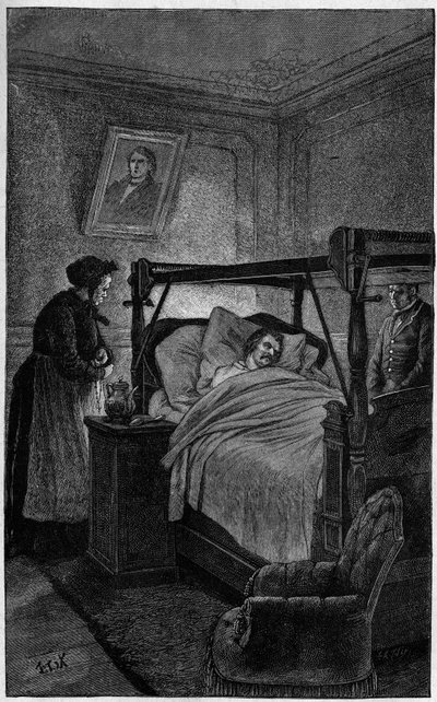 Honoré de Balzac (1799-1850), escritor francés, en su lecho de muerte en 1850. de French School