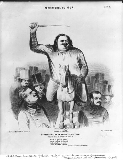 Honoré de Balzac (1799-1850) pasando revista a sus personajes de French School