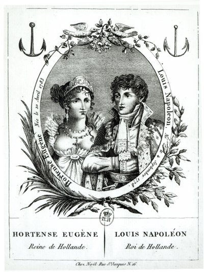 Hortensia de Beauharnais (1783-1837) y Luis-Napoleón Bonaparte (1778-1846) de French School