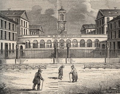 Hospicio de la Reconnaissance en Garches - Hauts-de-Seine - grabado en “PATRIE - DESCRIPTION PICTURESQUE DE LA FRANCE EN 6 VOLUMES BY LUCIEN HUARD - finales del siglo XIX de French School