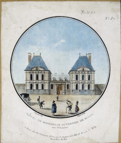 Hotel de Boisgelin, antiguo Sully - grabado de French School