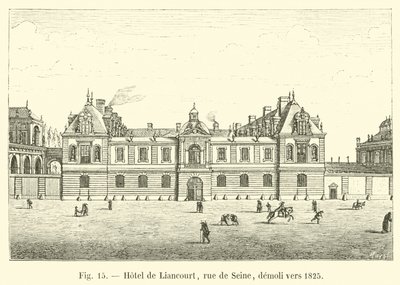 Hotel de Liancourt, calle de Seine, demolido hacia 1825 de French School