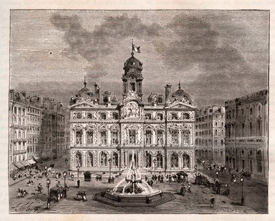 Hotel de Ville de Lyon - grabado en “La France illustrée: géographie, histoire, administración statistique” por V.A. Malt-Brown. 1884 de French School