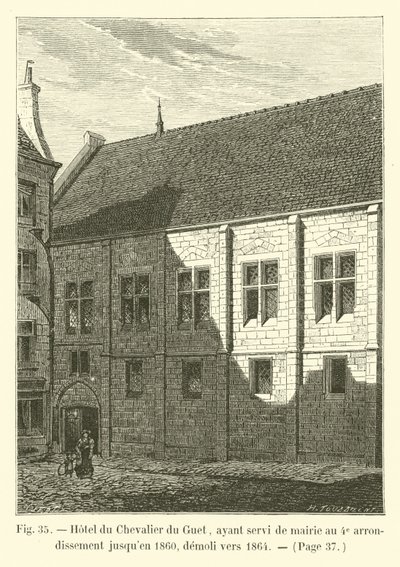 Hotel del Caballero del Guet, que sirvió de alcaldía al 4º distrito hasta 1860, demolido hacia 1864 de French School