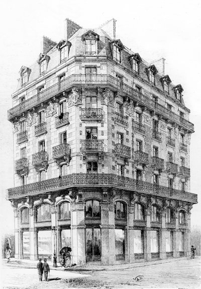 Casa en la rue Etienne-Marcel, París, finales del siglo XIX de French School
