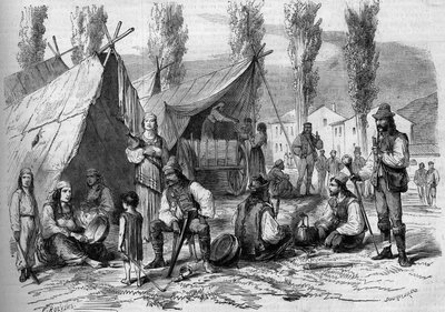 Campamento de emigrantes húngaros en Vatimont, Mosela (57) de French School