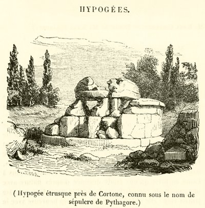 Hipogeo etrusco cerca de Cortona, conocido como la tumba de Pitágoras de French School