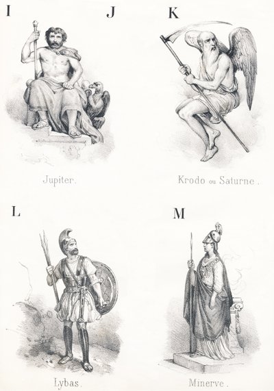 IJ K L M: Júpiter, Krodo, Lybas, Minerva de French School