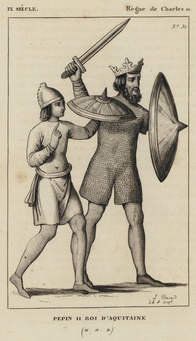 Siglo IX, Reinado de Carlos II, Pepino II, Rey de Aquitania de French School