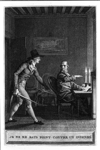No lucho como un insensato Ilustración de "Julie o La Nouvelle Heloise" de Jean Jacques Rousseau (1712-1788) 1780 de French School