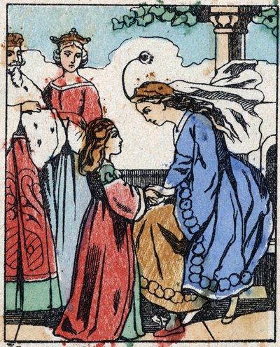 Ilustración para "Riquet a la houppe", cuento de Charles Perrault (1628-1703). Grabado en madera de Imaging Pellerin - Epinal, finales del siglo XIX. de French School