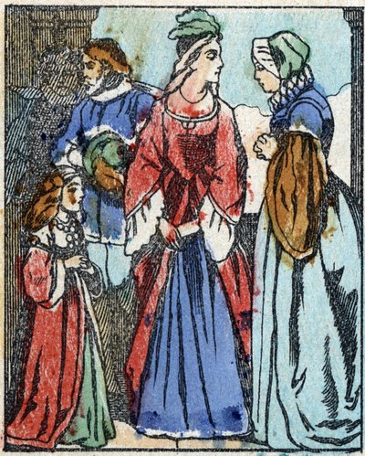 Ilustración para "Riquet a la houppe", cuento de Charles Perrault (1628-1703). Grabado en madera de Imaging Pellerin - Epinal, finales del siglo XIX. de French School