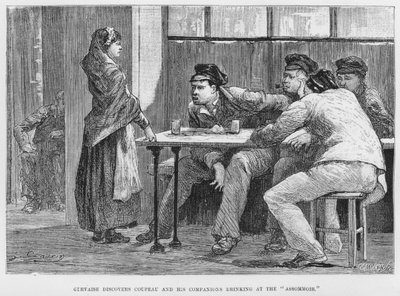 Ilustración para El Asesino, Una Novela Realista, de Emile Zola (grabado) de French School