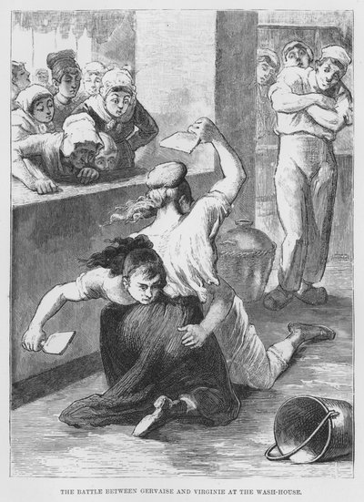 Ilustración para El Asesino, una novela realista, de Emile Zola de French School