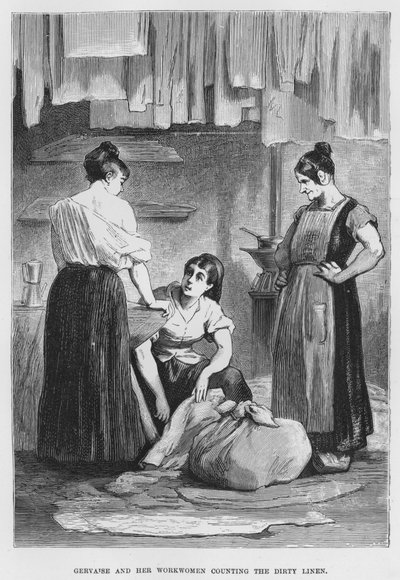 Ilustración para El Asesino, una novela realista, de Emile Zola de French School