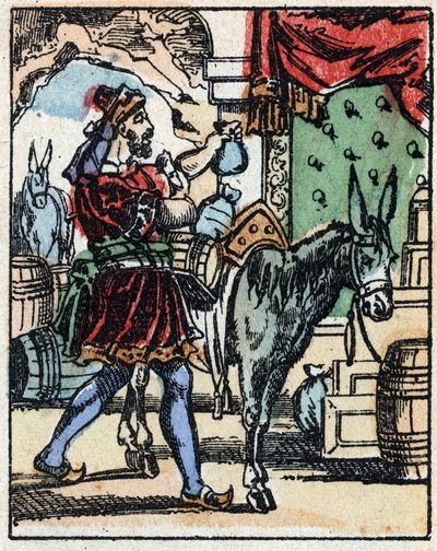 Ilustración para los cuentos de Las mil y una noches. Alí-Babá (Ali Baba). Grabado en madera de Imaging Pellerin - Epinal, sd. Finales del siglo XIX. de French School