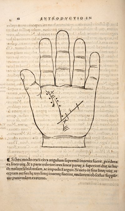Ilustración de Chiromantia por Joannes Indagioe, Estrasburgo, 1531 de French School