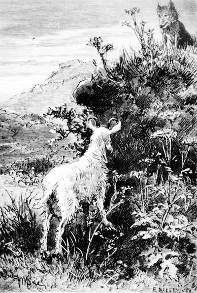 Ilustración de La Cabra del Sr. Seguin por Alphonse Daudet de French School