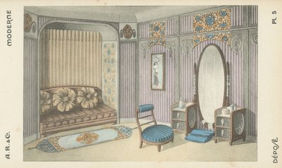 Ilustración del catálogo de productos de diseño interior de A R & Cie, Francia de French School