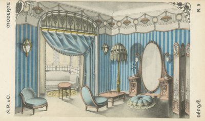 Ilustración del catálogo de productos de diseño interior de A R & Cie, Francia de French School