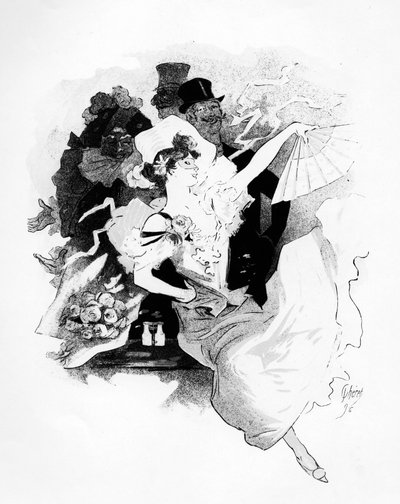 Ilustración del cartel publicitario del primer Gran Baile de Máscaras en el Teatro de la Ópera, París, por Jules Cheret, 1896 de French School