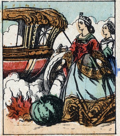 Ilustración del cuento de Charles Perrault “Cenicienta o El zapatito de cristal”. Grabado en madera de Imaging Pellerin - Epinal, finales del siglo XIX. de French School