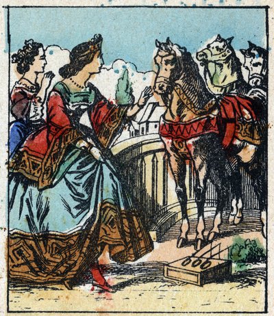Ilustración del cuento de Charles Perrault "Cenicienta o La zapatilla de cristal". Grabado en madera de Imaginería Pellerin - Epinal, finales del siglo XIX. de French School