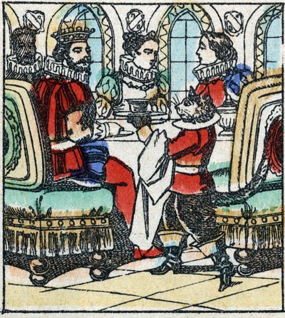 Ilustración del cuento de Charles Perrault “El gato con botas”. Grabado en madera de Imaging Pellerin - Epinal, finales del siglo XIX. de French School