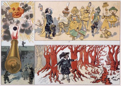 Ilustración de Cyrano de Bergerac en su novela "L