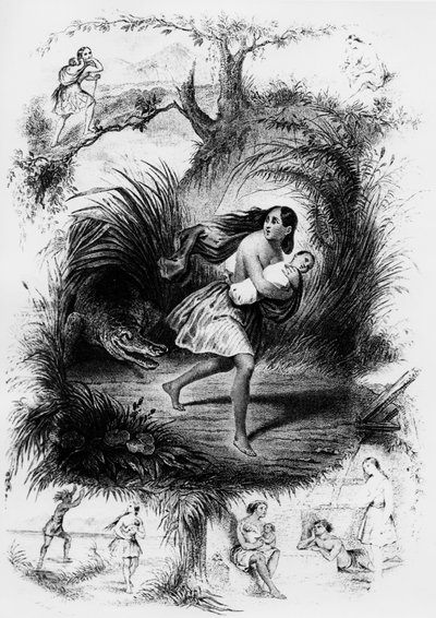 Ilustración de la novela "Les Natchez" de François René de Chateaubriand de French School