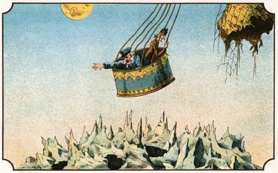 Ilustración del libro "Viaje a la luna antes de 1900" de A. de Ville-d