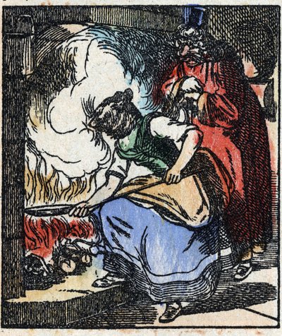 Ilustración del cuento “Raminagrobis y los ratones” Grabado en madera de Imagerie Pellerin - Epinal, sd. Finales del siglo XIX. de French School