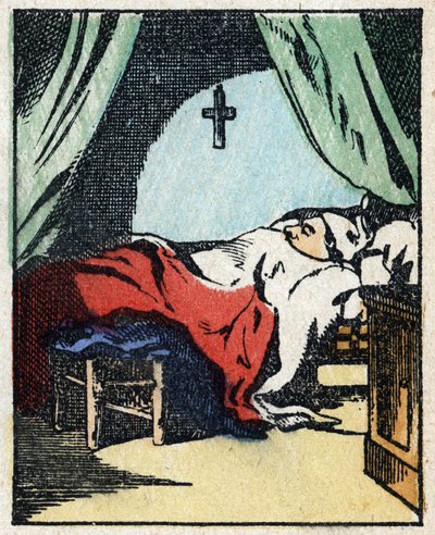 Ilustración del cuento "Historia verídica de Jeannot Serinet". Grabado en madera de Imagery Pellerin - Epinal, sd. Finales del siglo XIX. de French School