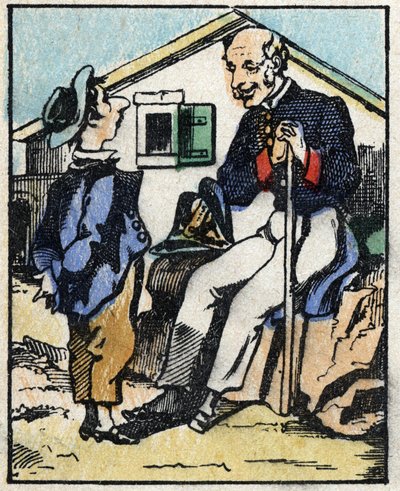 Ilustración del cuento "Historia verídica de Jeannot Serinet". Grabado en madera de Imaginería Pellerin - Epinal, finales del siglo XIX. de French School