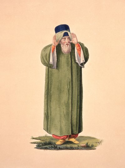 Imán Llamando a la Oración, probablemente por Cousinery, período otomano, tercer cuarto del siglo XVIII de French School