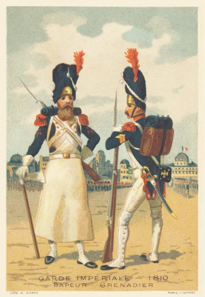 Guardia Imperial, Zapador y Granadero en 1810 de French School