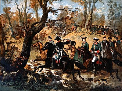 Caza del ciervo imperial en el bosque de Compiegne (c.1860) de French School