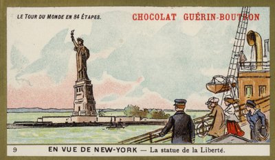 A la vista de Nueva York - la Estatua de la Libertad de French School