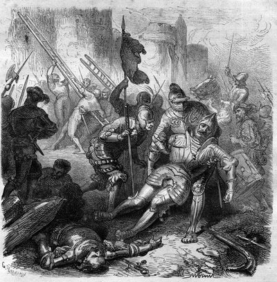 En la batalla contra Enrique IV del Sacro Imperio Romano Germánico el 14 de octubre de French School