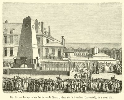 Inauguración del busto de Marat, plaza de la Reunión, Carrusel, el 2 de agosto de 1793 de French School