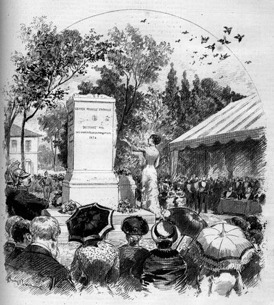 Inauguración del monumento dedicado al pintor Jean Baptiste Camille Corot (1796-1875) en Ville d