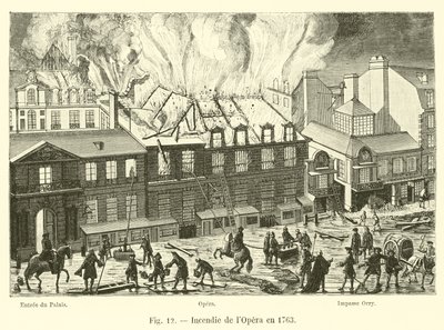 Incendio de la Ópera en 1763 de French School