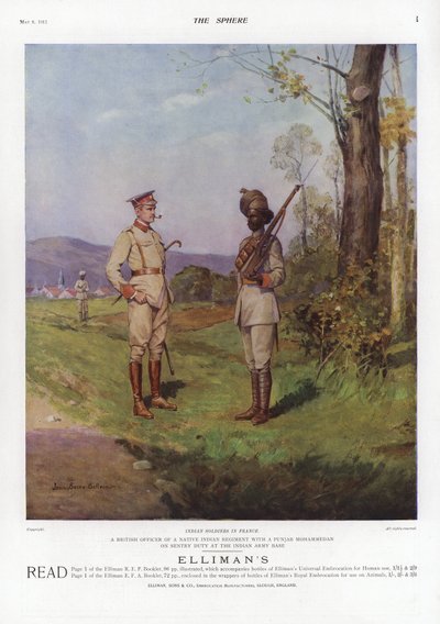 Soldados indios en Francia, Primera Guerra Mundial, 1914 de French School