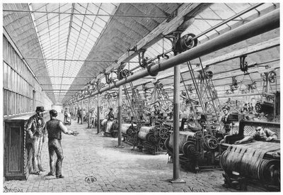 Tejido industrial en Bagatelle, 1884 de French School