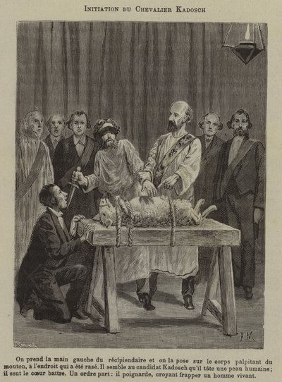 Iniciación de un Caballero Kadosch (grabado) de French School