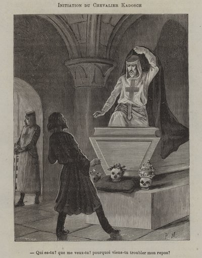 Iniciación de un Caballero Kadosch (grabado) de French School